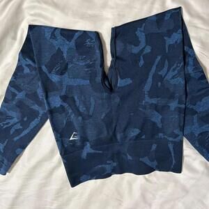 Gymshark Camo Seamless Leggings – Navy Blue – Size Small